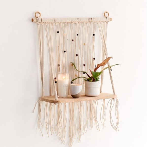 Urban Outfitters Rosalie Macrame Hanging Wall Shelf - Picture 1 of 3